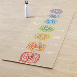 Tapete De Yoga Namaste Chakras colorido arco-íris