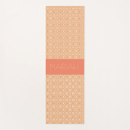 Tapete De Yoga Namaste Circle Geo em Salmão com Nome Personalizad