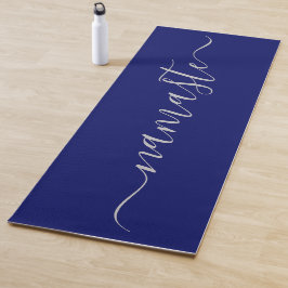 Tapete De Yoga Namaste Initials Personalize Blue 2 Sided Yoga Mat