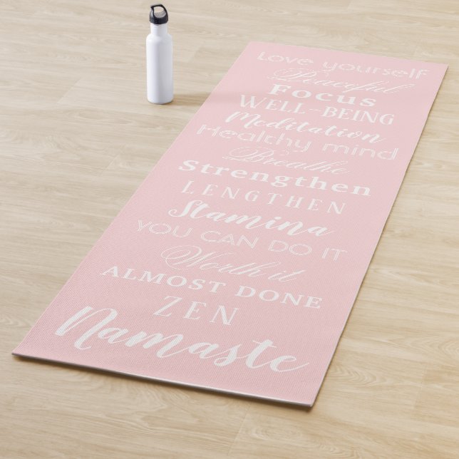 Tapete De Yoga Namaste Inspiration White and Pink Yoga Mat (In Situ)