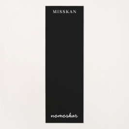Tapete De Yoga Namaste Modern Name Spiritual Meditation Black