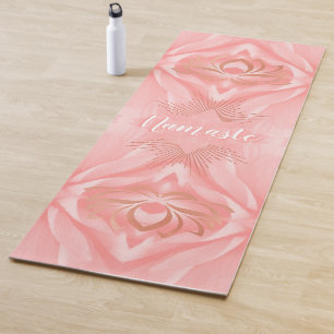 Tapete De Yoga Namaste Pink Petals Lotus Flower Personalizado