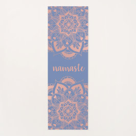 Tapete De Yoga Namaste Rosa Dourado Mandala Azul