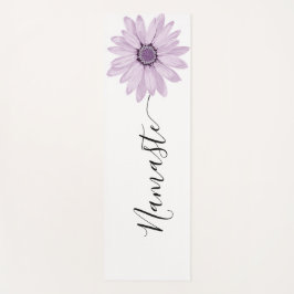 Tapete De Yoga Namaste Script Purple Flower Stem Yoga Mat