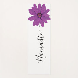 Tapete De Yoga Namaste Script Purple Flower Stem Yoga Mat
