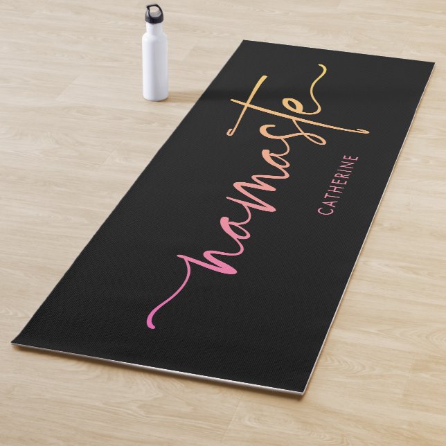 Tapete De Yoga Namaste Script Writing Gradient Custom Exercise (In Situ)