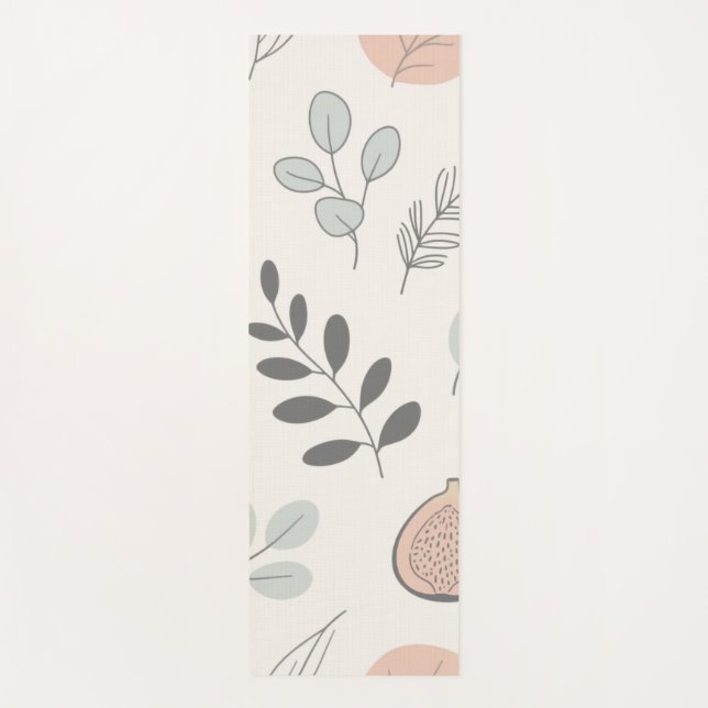 Tapete De Yoga Natural Ease – Fine-Line Leaf Art Towel (Frente)