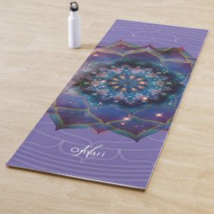 Tapete De Yoga Nebulosa em Flor   Mandala