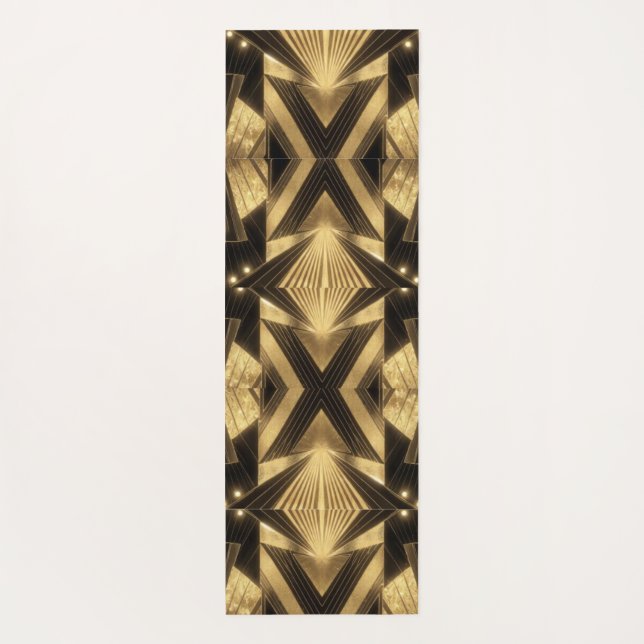 Tapete De Yoga Neo Art Deco Black Gold Geometric Gatsby  (Verso)