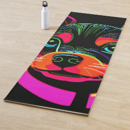 Tapete De Yoga Neon Canine Puppy Art
