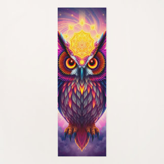 Tapete De Yoga Neon Owl Portrait: Psychedelic Swirl Art