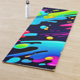 Tapete De Yoga Neon Splatter Flow Art