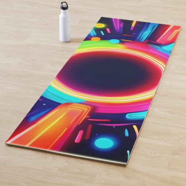 Tapete De Yoga Neon Vortex de Arte Leve (In Situ)