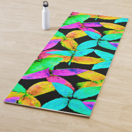 Tapete De Yoga Neonscape Leaf Pattern