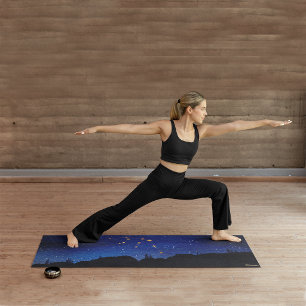 Tapete De Yoga Noite Estrelada Ouro Aquário Constelação do Zodíac