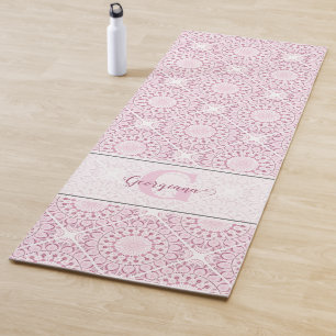 Tapete De Yoga Nome Bonito Pink Confetti Lace Azulejo Mandala
