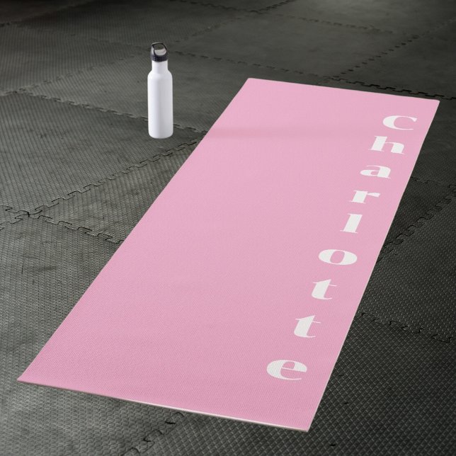 Tapete De Yoga Nome branco rosa (Criador carregado)