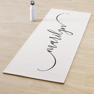 Tapete De Yoga Nome com Assinatura Curva Elegante