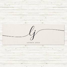 Tapete De Yoga Nome da Assinatura Script de Caligrafia Simples Mo