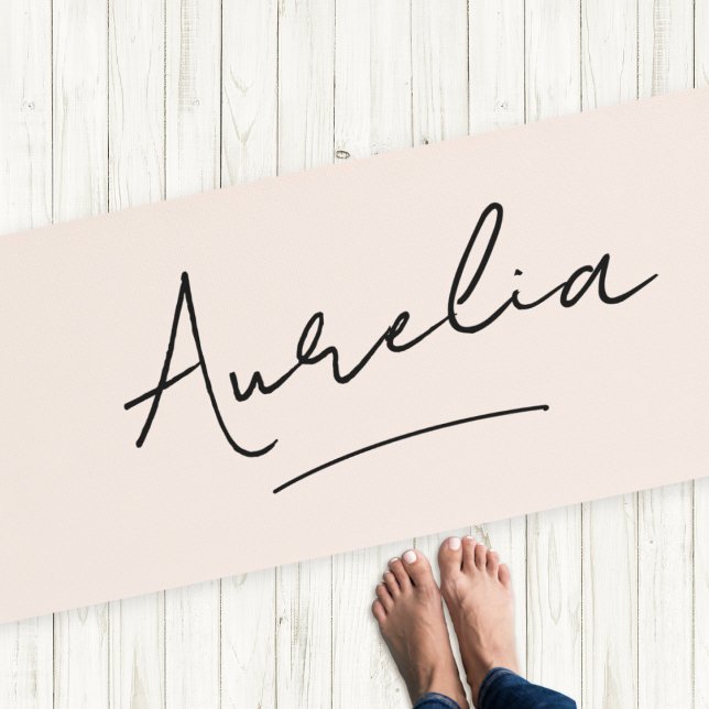 Tapete De Yoga Nome da Assinatura Simples Mínimo Escamoteador Ros (Criador carregado)