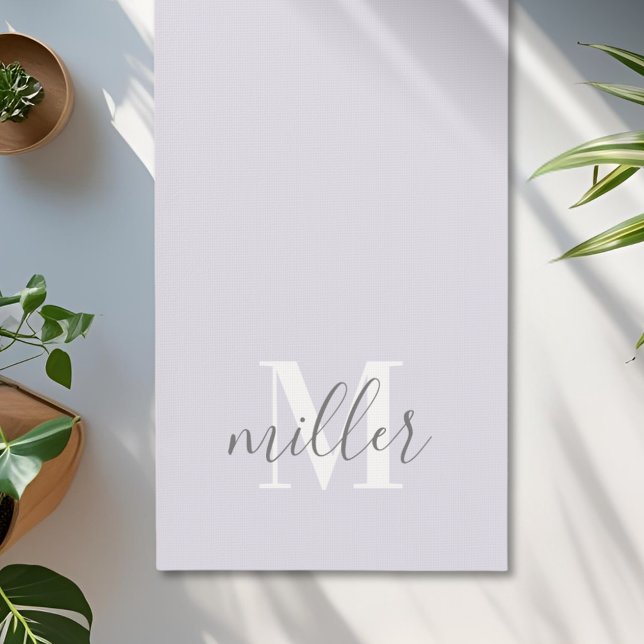 Tapete De Yoga Nome da Família Monograma Personalizado (Criador carregado)