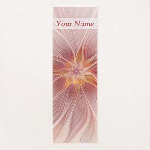 Tapete De Yoga Nome da Flor de Arte Fractal de Sonho Rosa Mole