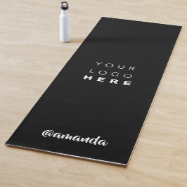 Tapete De Yoga Nome do logotipo Empresa Promocional branco preto 