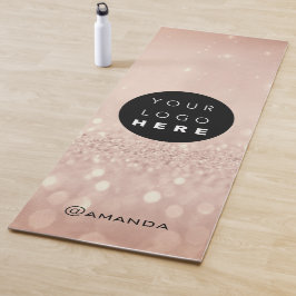 Tapete De Yoga Nome do logotipo Empresa Promocional Dourado Rosa 
