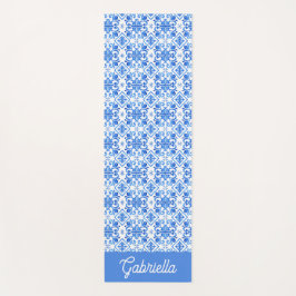 Tapete De Yoga Nome do Padrão Toile Francês Azul