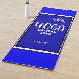 Tapete De Yoga Nome Estrela Azul Branca