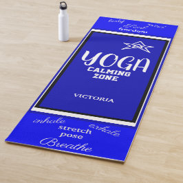 Tapete De Yoga Nome Estrela Azul Branca
