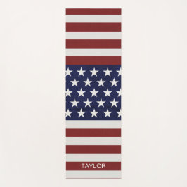 Tapete De Yoga Nome feito sob encomenda patriótico ou texto da