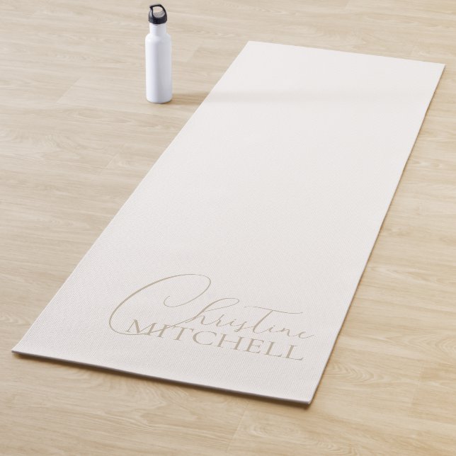 Tapete De Yoga Nome Feminino Script Marfim (In Situ)
