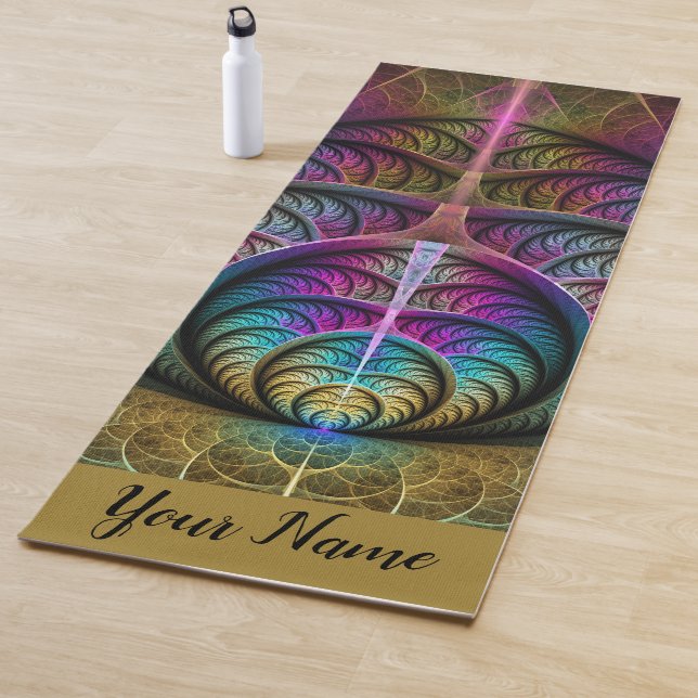 Tapete De Yoga Nome Fracional de Abstrato com Padrão Trippy (In Situ)