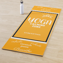 Tapete De Yoga Nome Laranja Branco