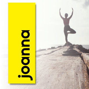 Tapete De Yoga Nome Moderno Amarelo Canário Na moda Simples