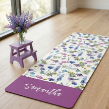 Nome Personalizado Aquarela Flor Silvestre Azul Ro