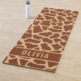 Tapete De Yoga Nome Personalizado Clássico Girafa Animal Print Pa