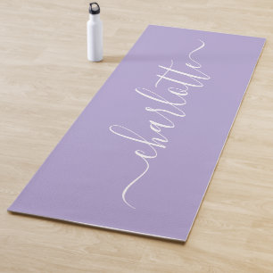 Tapete De Yoga Nome personalizado com letra cursiva elegante Lava