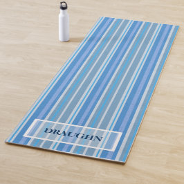 Tapete De Yoga Nome Personalizado de Faixa Azul legal