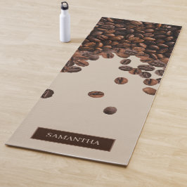 Tapete De Yoga Nome Personalizado do Beans do Café