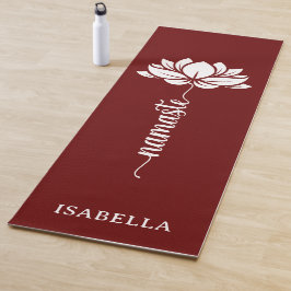 Tapete De Yoga Nome Personalizado do Burgundy Moderno da Flor do
