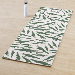 Tapete De Yoga Nome Personalizado do Padrão Crocodilo do Alligado