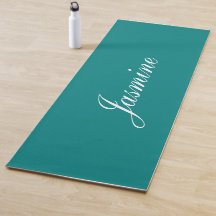 Nome Personalizado do Teal Elegante Yoga Mat