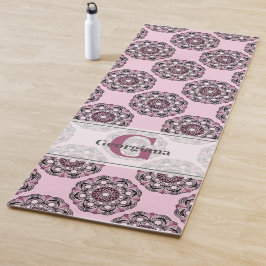 Tapete De Yoga Nome personalizado Dusky Rosa Cherry Blossom Dot M