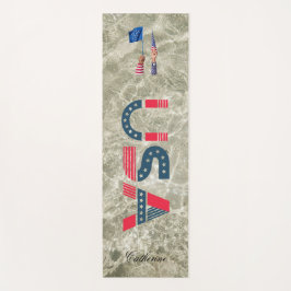 Tapete De Yoga Nome Personalizado Ecológico Moderno Com Sinalizad