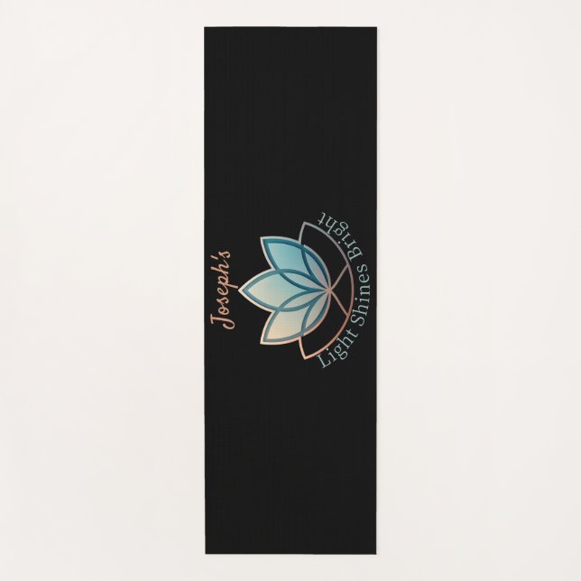 Tapete De Yoga Nome Personalizado Lotus Yoga Mat- [NAME] Brilho (Frente)