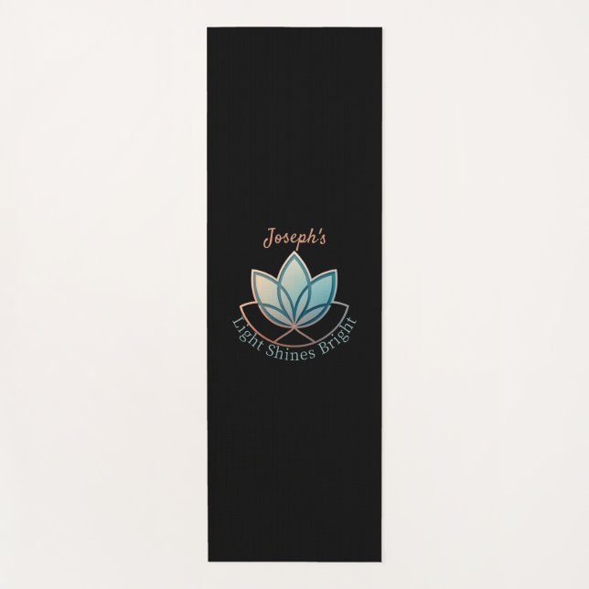 Tapete De Yoga Nome Personalizado Lotus Yoga Mat- [NAME] Brilho (Frente)