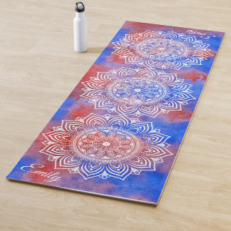 Tapete De Yoga Nome Personalizado Mandala Exercício Yoga Mat