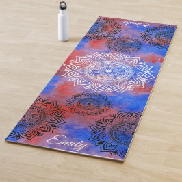 Tapete De Yoga Nome Personalizado Mandala Exercício Yoga Mat